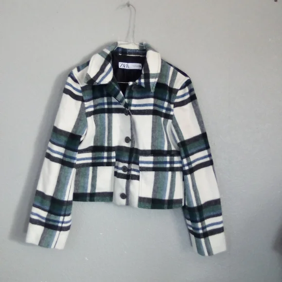 Zara Plaid Jacket - Green and White ( Bag F ) - Picture 1 of 3